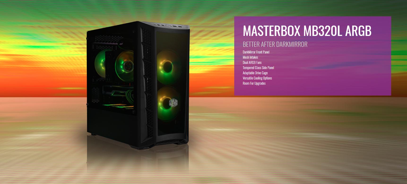 Case Cooler Master MasterBox MB320L ARGB controller (Mini Tower/Màu đen/Led ARGB/Mặt Mica) giới thiệu